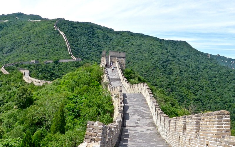 Photo of the Great Wall of China on a hill range